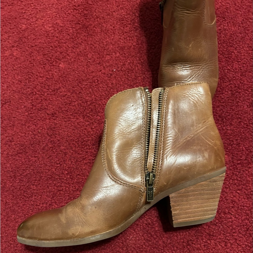Frye Boots Womens 6.5 M Jennifer Almond Toe Ankle Booties 3471729-Whe Brown